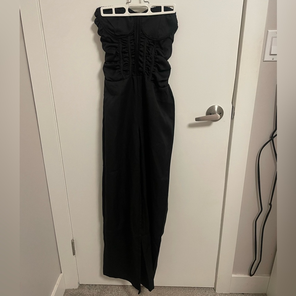 Corset Lace Up Back Jumpsuit